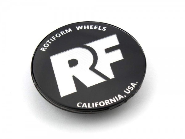 Rotiform Emblem "RF" für Zentralverschluss in Schwarz / Silber